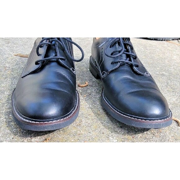 Mens Black Business Casual Black Leather Semi- Dress Shoes Clarks Brogue US 11 main image 5